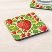 Aardbei Dadaïstische kunstwerk Bier Onderzetter (Linkerzijde)