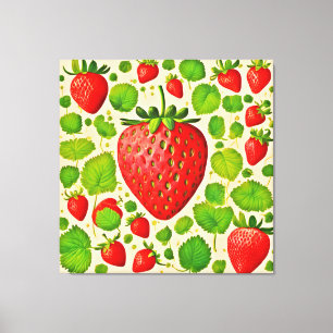 Aardbei Dadaïstische kunstwerk Canvas Afdruk
