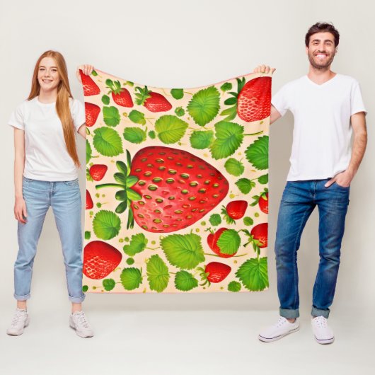 Aardbei Dadaïstische kunstwerk Fleece Deken (In situ)