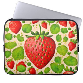 Aardbei Dadaïstische kunstwerk Laptop Sleeve