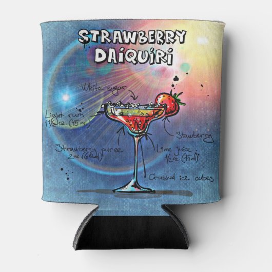 Aardbei Daiquiri (#10 van 12 Drink Recipe Set) Blikjeskoeler (Voorkant)