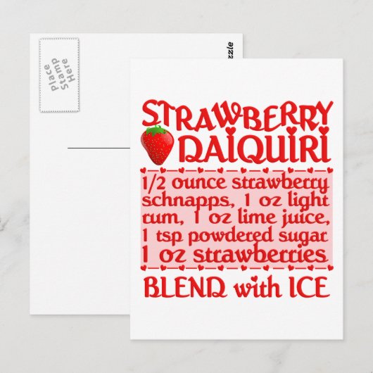 Aardbei Daiquiri briefkaart (Voorkant / Achterkant)