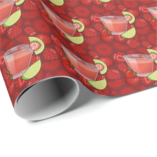 Aardbei Daiquiri Cadeaupapier (Rol Hoek)