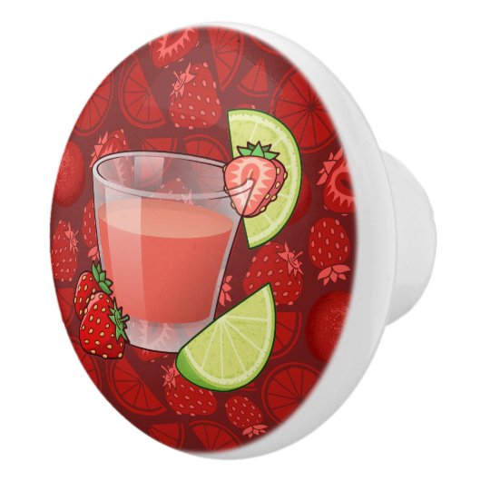 Aardbei Daiquiri Ceramic Knob. Keramische Knop (Rechts)