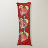 Aardbei Daiquiri Cocktail Lichaamskussen (Voorkant Verticaal)