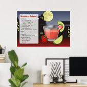 Aardbei Daiquiri Cocktail Recept Poster (Thuiskantoor)
