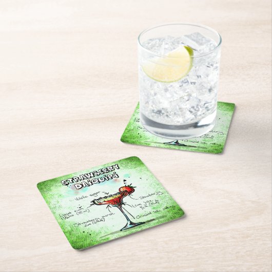 Aardbei Daiquiri Drink Recipe Kartonnen Onderzetters (Insitu)