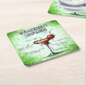 Aardbei Daiquiri Drink Recipe Kartonnen Onderzetters (Schuin)