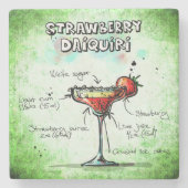 Aardbei Daiquiri Drink Recipe Stenen Onderzetter (Voorkant)
