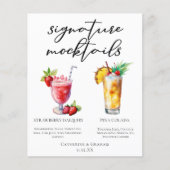 Aardbei Daiquiri Piña Colada Mocktails Menu (Voorkant)