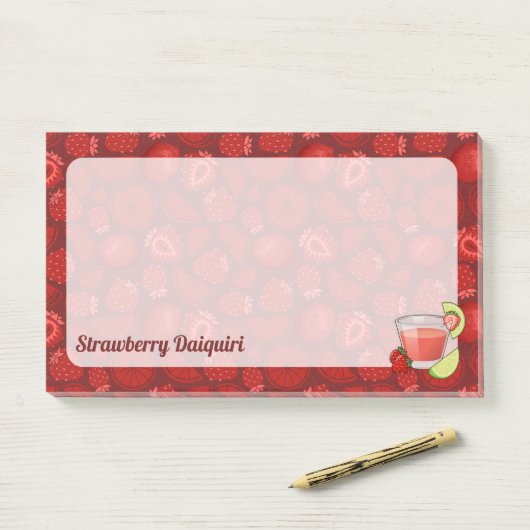 Aardbei Daiquiri Post-it Notes (Op bureau)