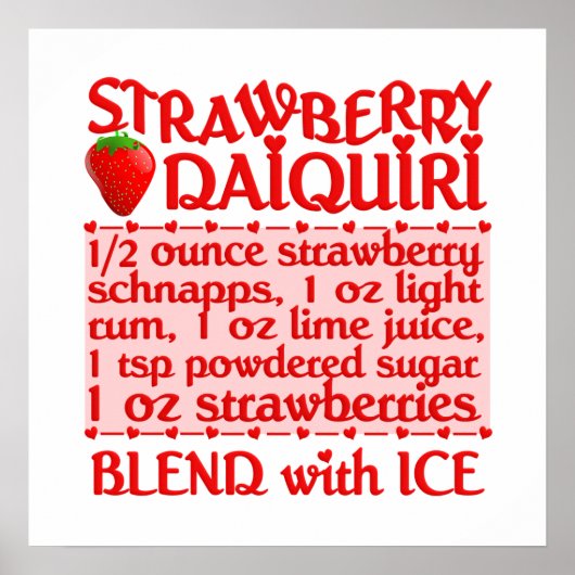 Aardbei Daiquiri poster (Voorkant)