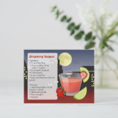 Aardbei Daiquiri Receptkaart Briefkaart (Staand voorkant)