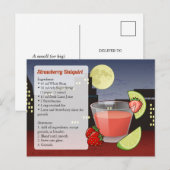Aardbei Daiquiri Receptkaart Briefkaart (Voorkant / Achterkant)