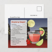 Aardbei Daiquiri Recipe Kaart (Voorkant / Achterkant)