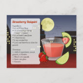 Aardbei Daiquiri Recipe Kaart (Voorkant)