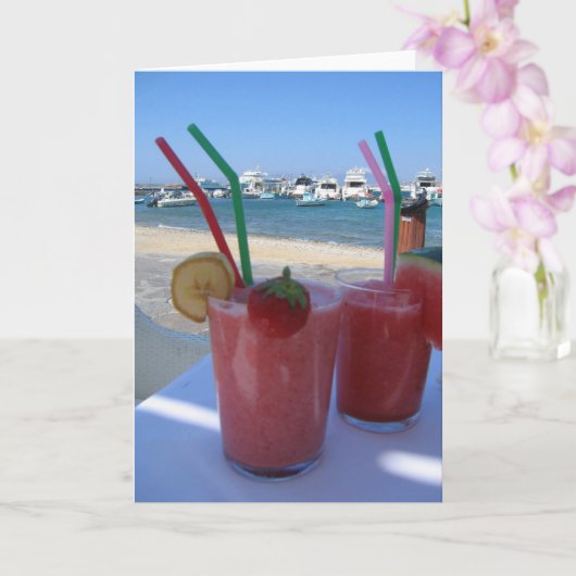 Aardbei Daiquiris bij Mykonos - kaart (Orchidee)