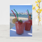 Aardbei Daiquiris bij Mykonos - kaart (Gele Bloem)