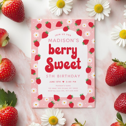 Aardbei Daisy Berry Sweet Birthday Kaart