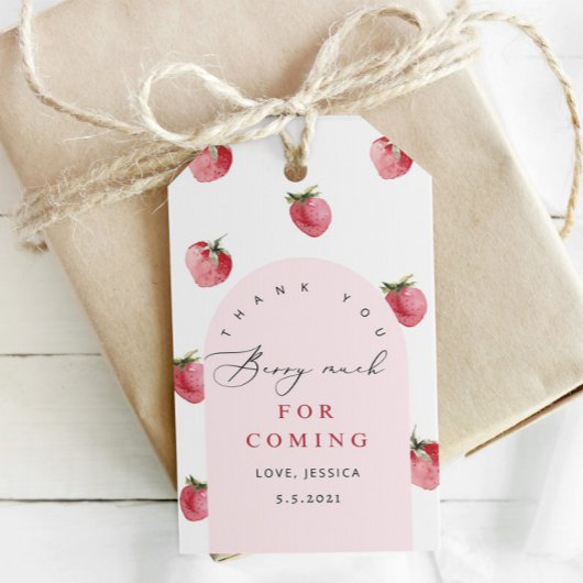 Aardbei dank je bessen veel cadeaulabel