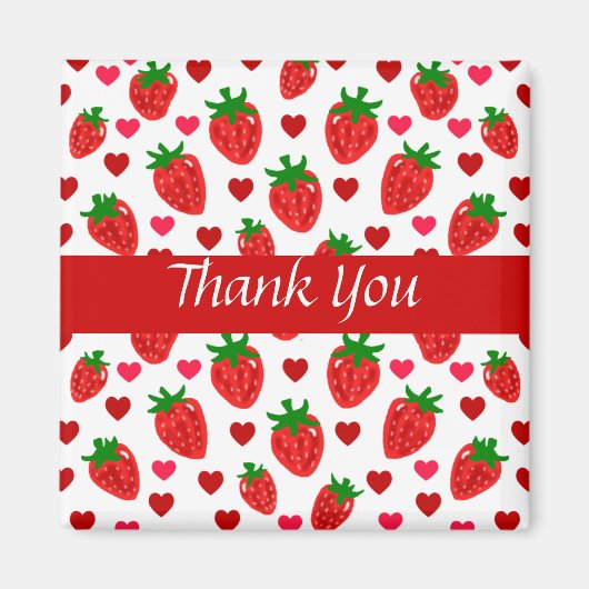 Aardbei dank je magneten (Voorkant)