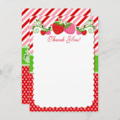 Aardbei Dank je opmerkingen Bedankkaart (Voorkant / Achterkant)