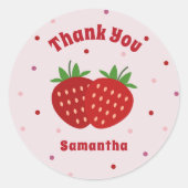 Aardbei Dank je Sticker (Voorkant)