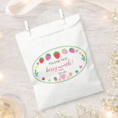 Aardbei dank je verjaardagsfeestje bedankzakje (Geknipt)