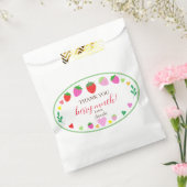 Aardbei dank je verjaardagsfeestje bedankzakje (Gezegeld)