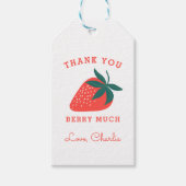 Aardbei Dank je wel Berry Much Gift Label Cadeaulabel (Voorkant)