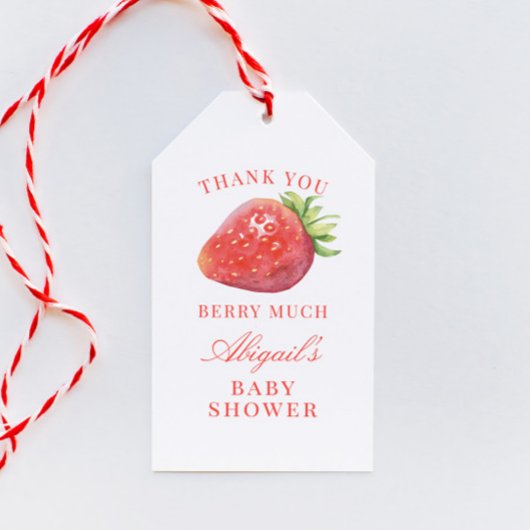 Aardbei Dank je wel Berry Much Gift Label Cadeaulabel