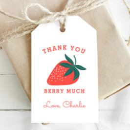 Aardbei Dank je wel Berry Much Gift Label Cadeaulabel