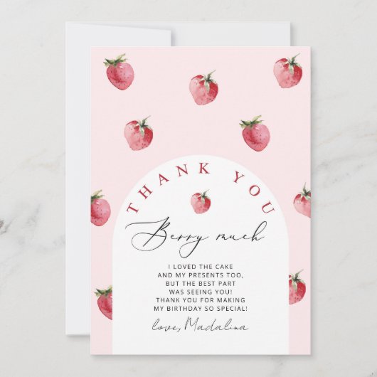Aardbei dank je zeer dank je kaart (Voorkant)