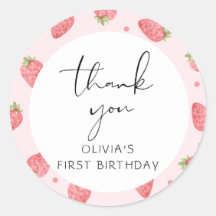 Aardbei Dank u Berry Favor Gift Labels