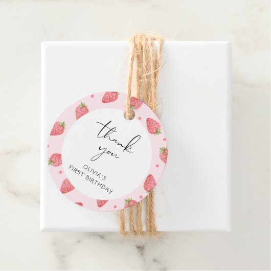 Aardbei Dank u Berry Favor Gift Labels (In situ)