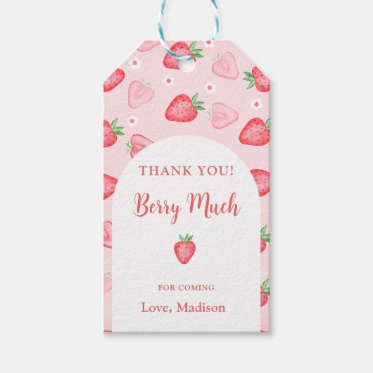 Aardbei Dank u Berry Veel Cadeau Labels Cadeaulabel (Voorkant)