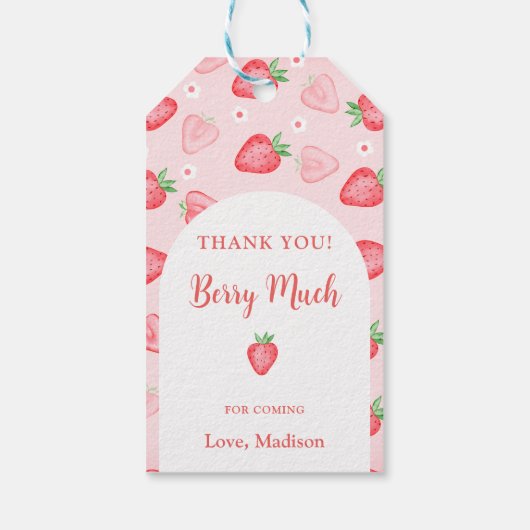 Aardbei Dank u Berry Veel Cadeau Labels Cadeaulabel (Achterkant)