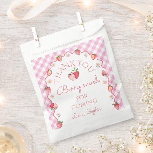 Aardbei Dank u Berry Veel dank u kaart Bedankzakje (Geknipt)