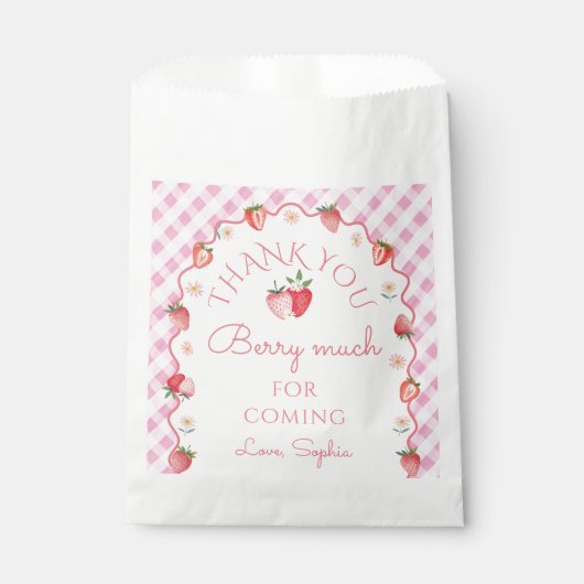 Aardbei Dank u Berry Veel dank u kaart Bedankzakje (Voorkant)