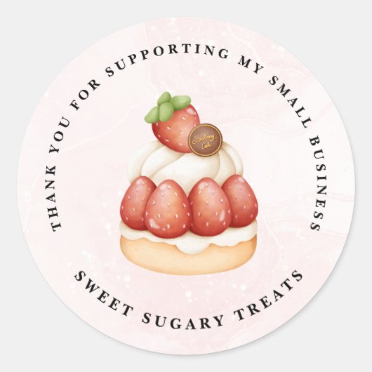 Aardbei Dank u Business Sticker (Voorkant)