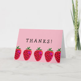 Aardbei Dank u gevouwen notitiekaarten