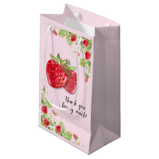Aardbei Dank u voor Berry Much Pink Klein Cadeauzakje
