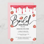 Aardbei Dat is Amore Bridal Shower Uitnodiging (Voorkant / Achterkant)