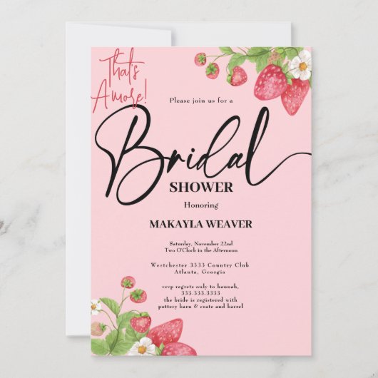 aardbei Dat is Amore Vrijgezellenfeest Kaart (Voorkant)