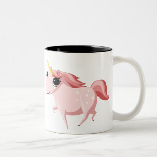 Aardbei de Roze Unicorn Tweekleurige Koffiemok