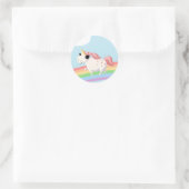 Aardbei de Unicorn Ronde Sticker (Tas)