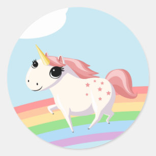 Aardbei de Unicorn Ronde Sticker