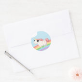 Aardbei de Unicorn Ronde Sticker (Envelop)
