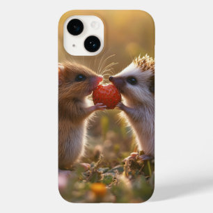Aardbei delen - Schattige egel en muis Case-Mate iPhone 14 Hoesje