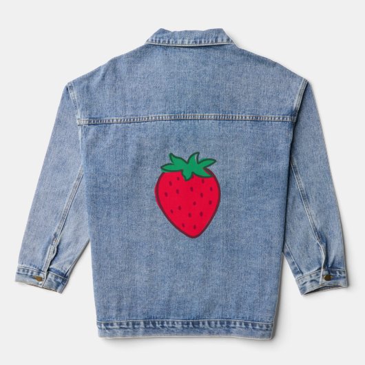 Aardbei Denim Jacket (Achterkant)
